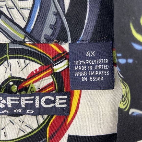 Mens Size 4X Button Up Shirt Motorcycle Short Sleeve Box Office Island *READ - Picture 4 of 7